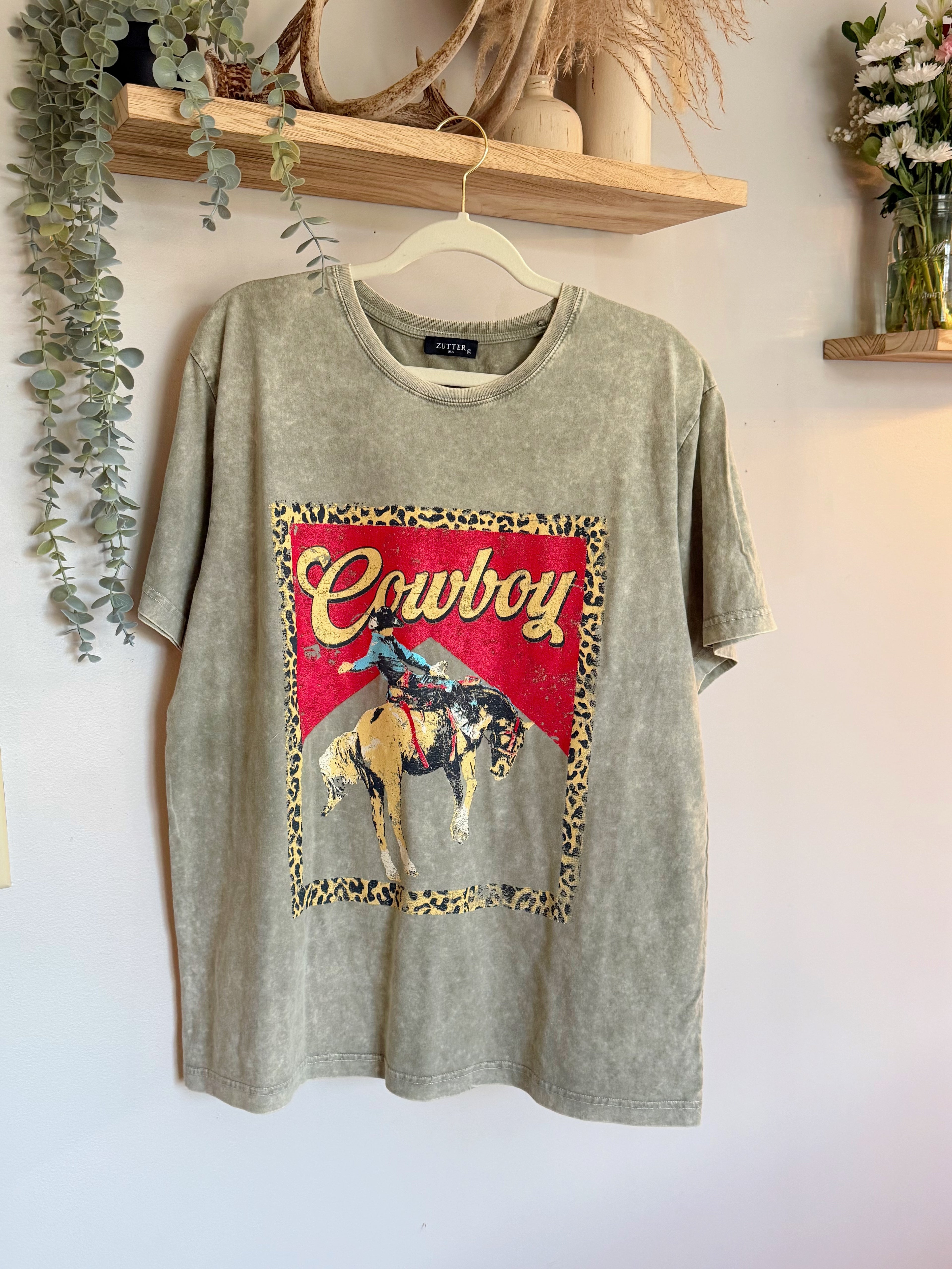 Cowboy Leopard Oversized Graphic