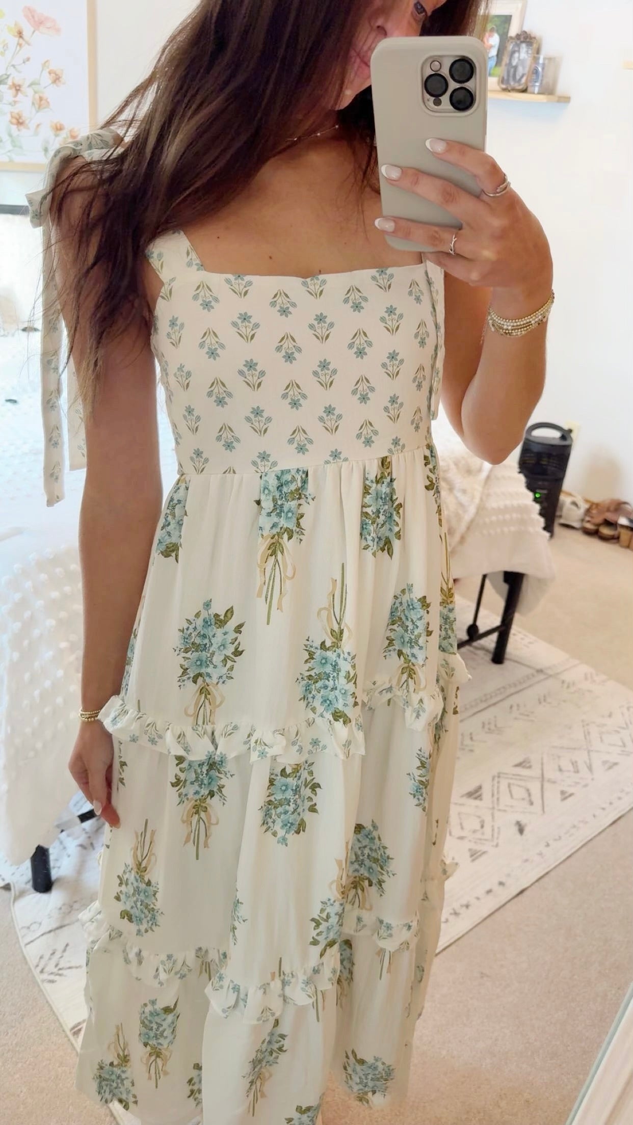 Flower Bouquet Tiered Dress