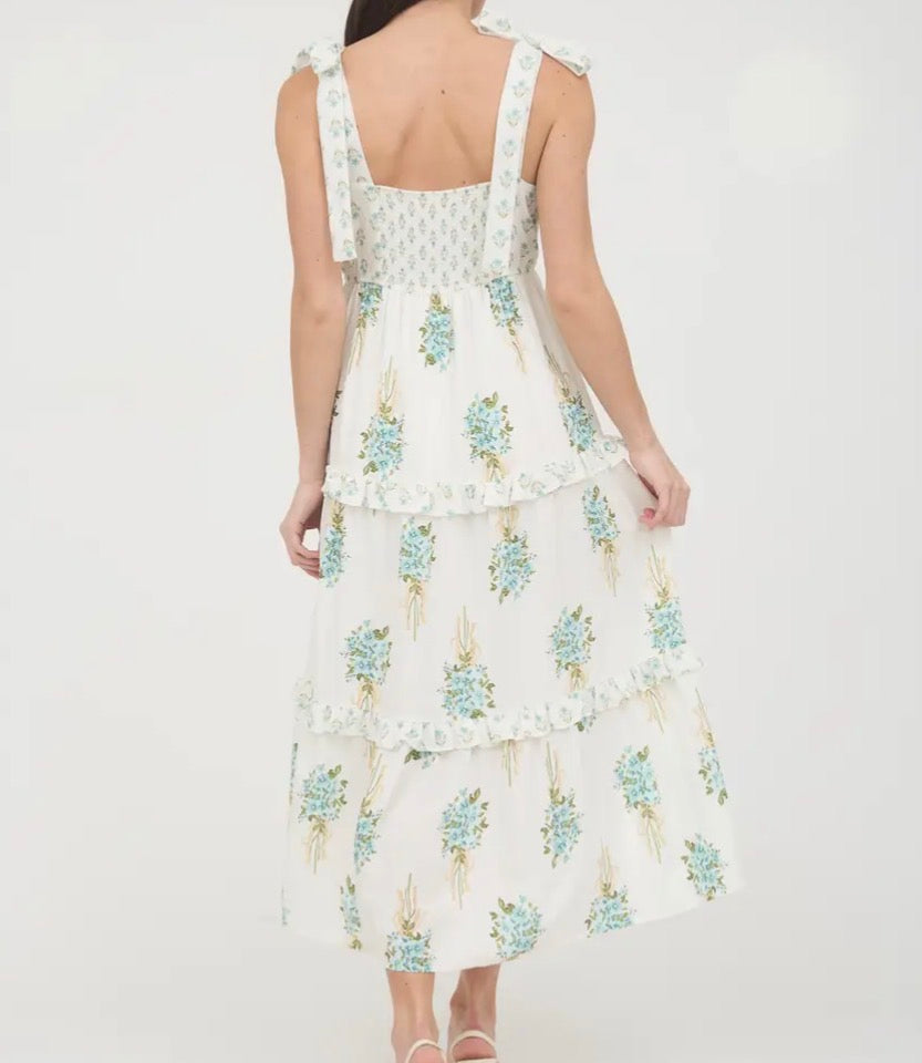 Flower Bouquet Tiered Dress