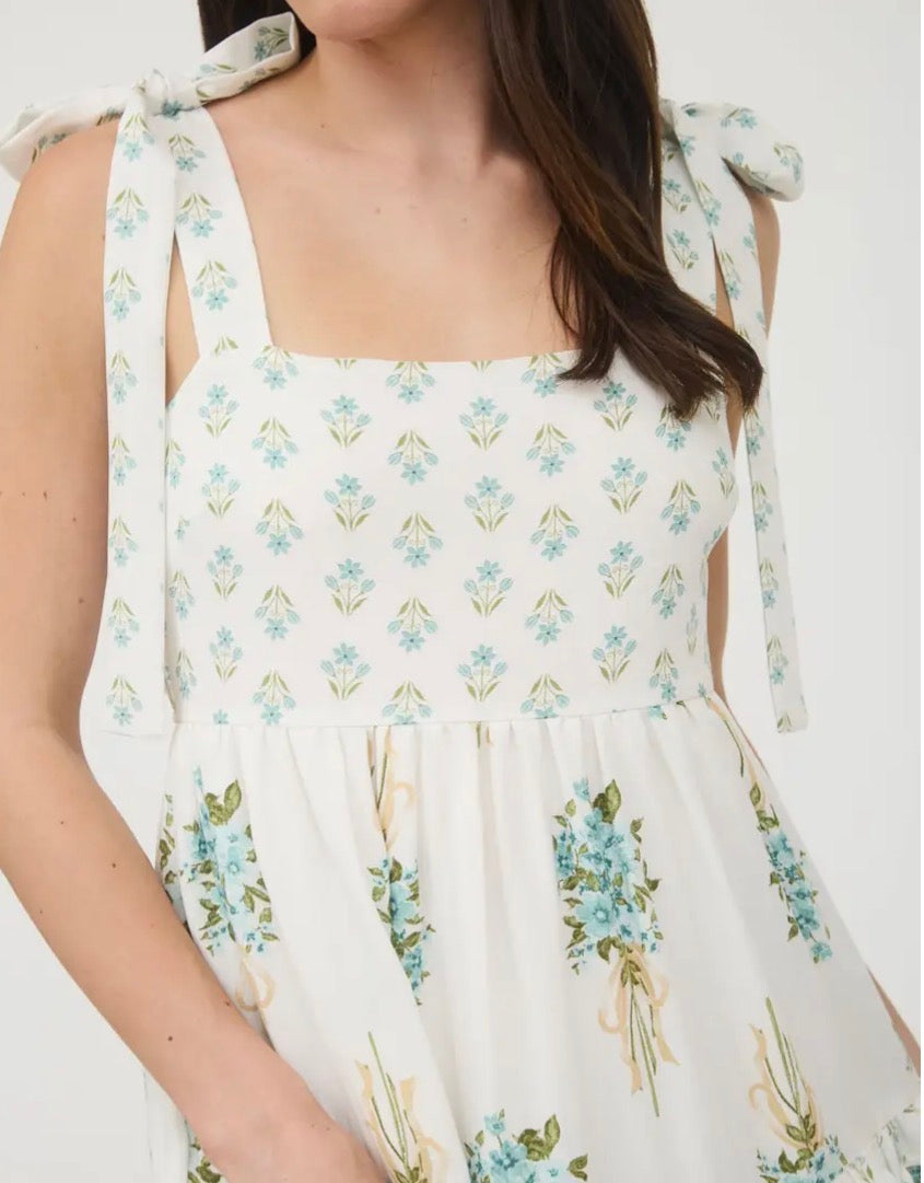 Flower Bouquet Tiered Dress