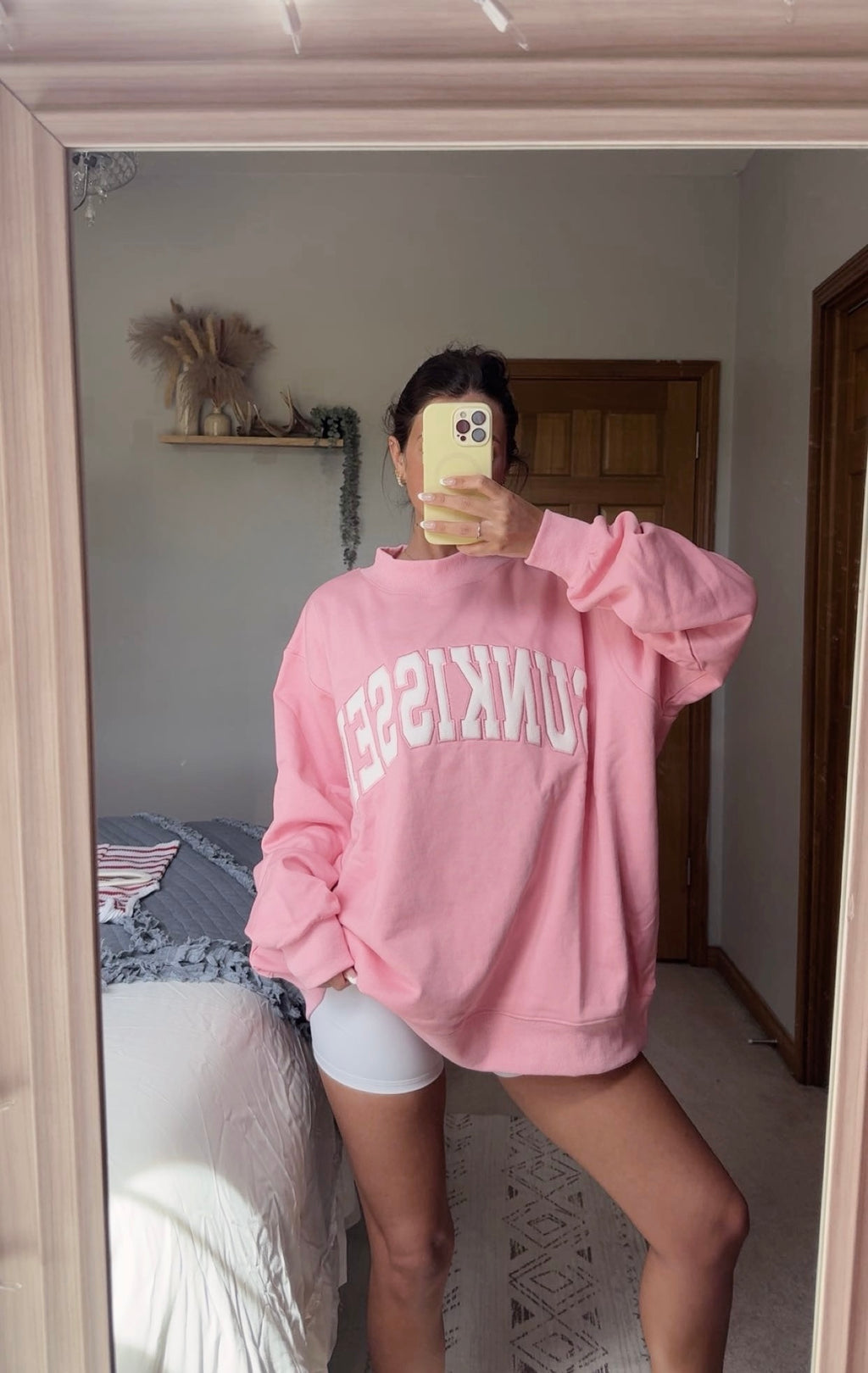 Lottie Pink Sunkissed Embroidered Mockneck