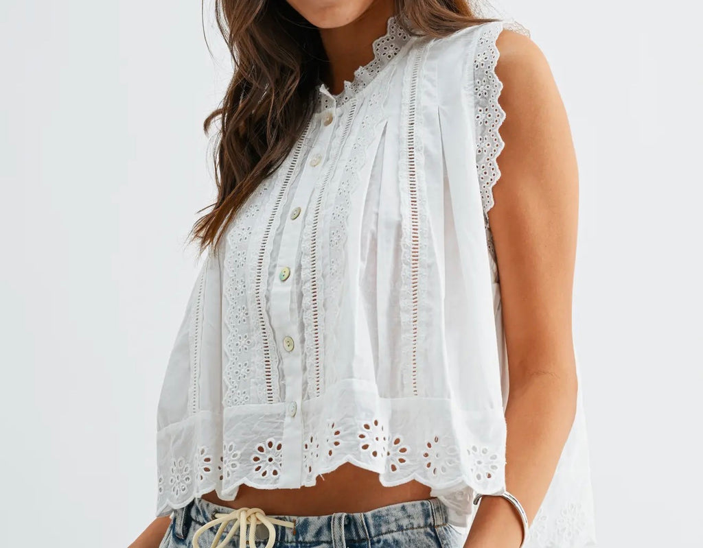 Sunday Brunch Eyelet Top