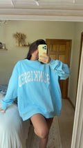 Berry Blue Sunkissed Embroidered Mockneck