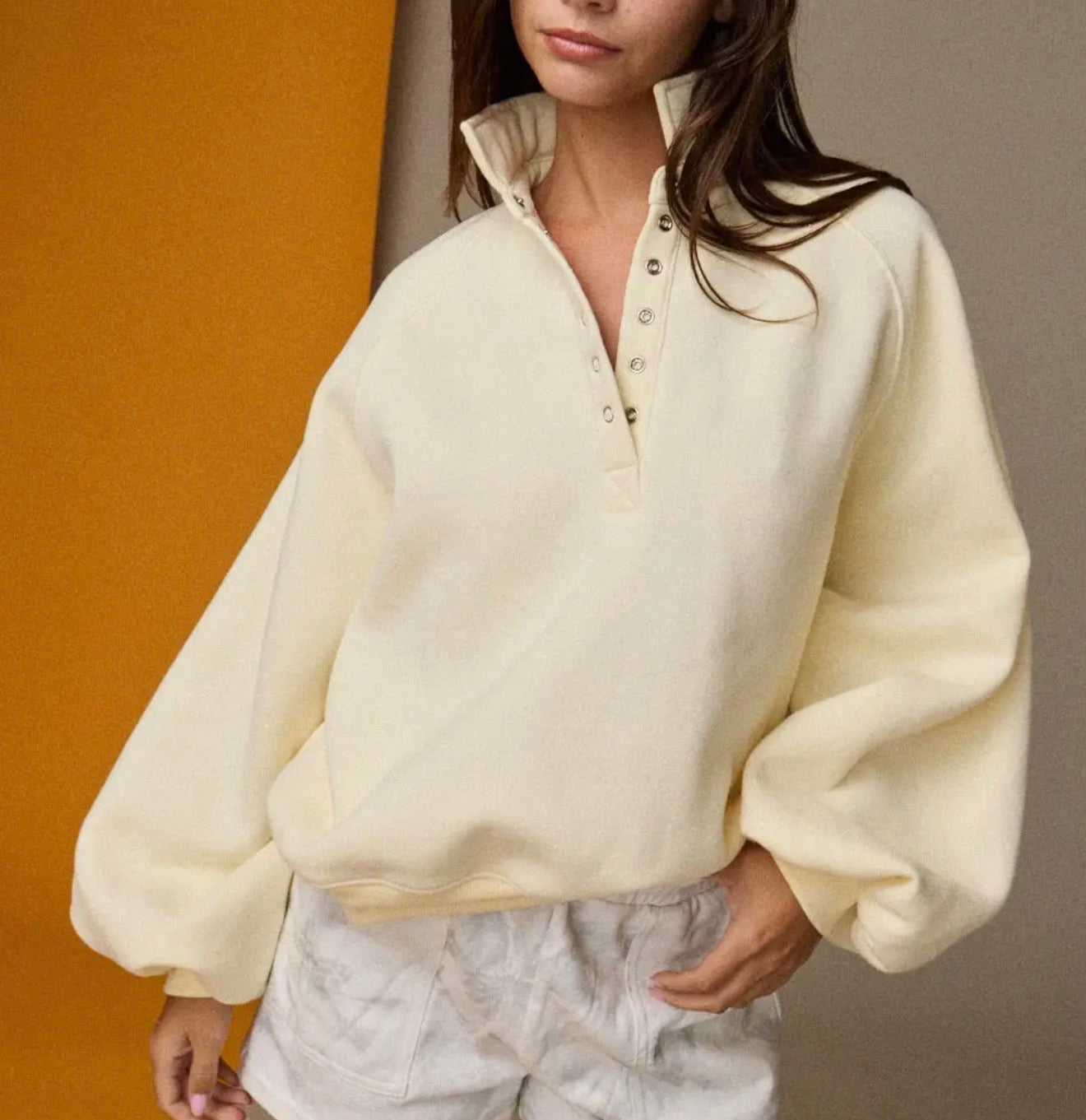 Buttercream Snap Pullover