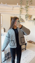 Quilted Plaid Puff Jacket