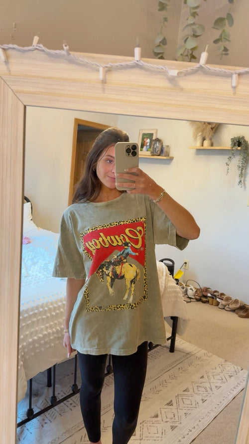 Cowboy Leopard Oversized Graphic
